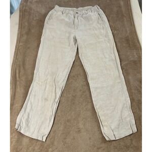 Tommy Bahama Relax Linen Pants mens size M Beige Casual Trousers fair
